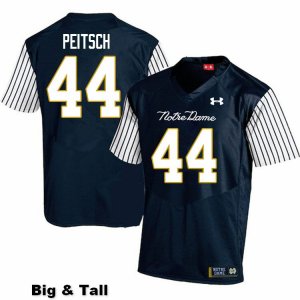 Notre Dame Fighting Irish Men's Alex Peitsch #44 Navy Under Armour Alternate Authentic Stitched Big & Tall College NCAA Football Jersey WLS0399TW